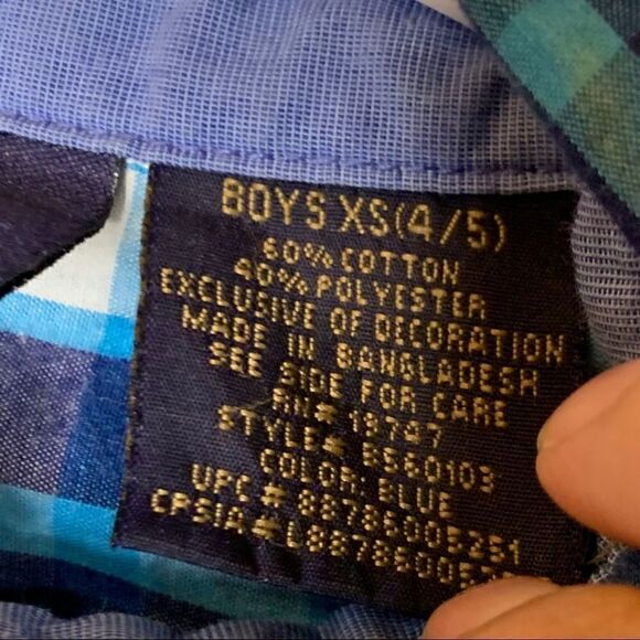 Wrangler boys short sleeve plaid button down - Picture 6 of 6